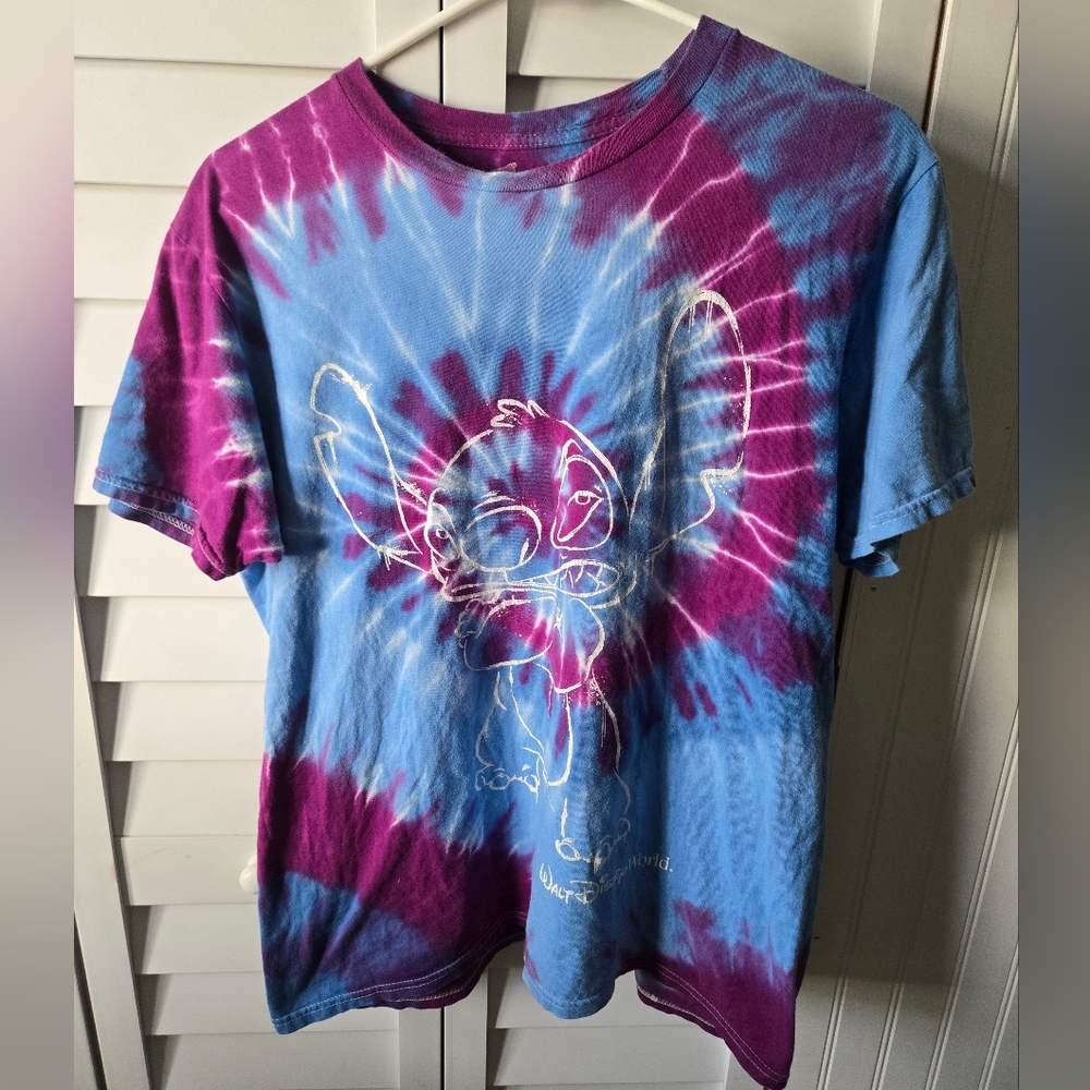 VTG Y2K Disney Parks Lilo And Stitch Tie-Dye Graphic T-Shirt Size Medium